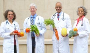 doctors with veggies