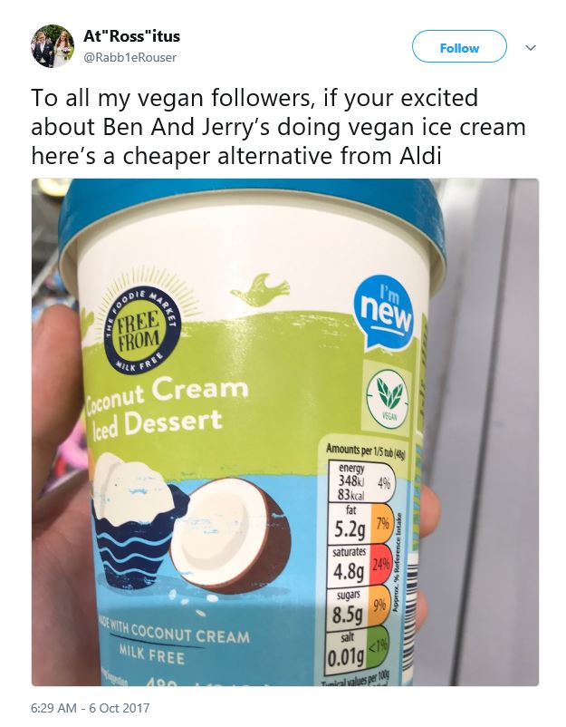 Aldi Introduce Two New Vegan Ice Creams (Cheaper Than Ben & Jerry's)