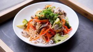nutrient-rich noodle bowl with veggies