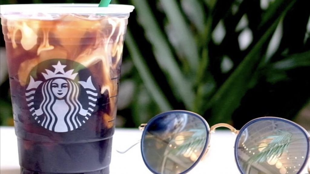 Iced Starbucks with Sunglasses