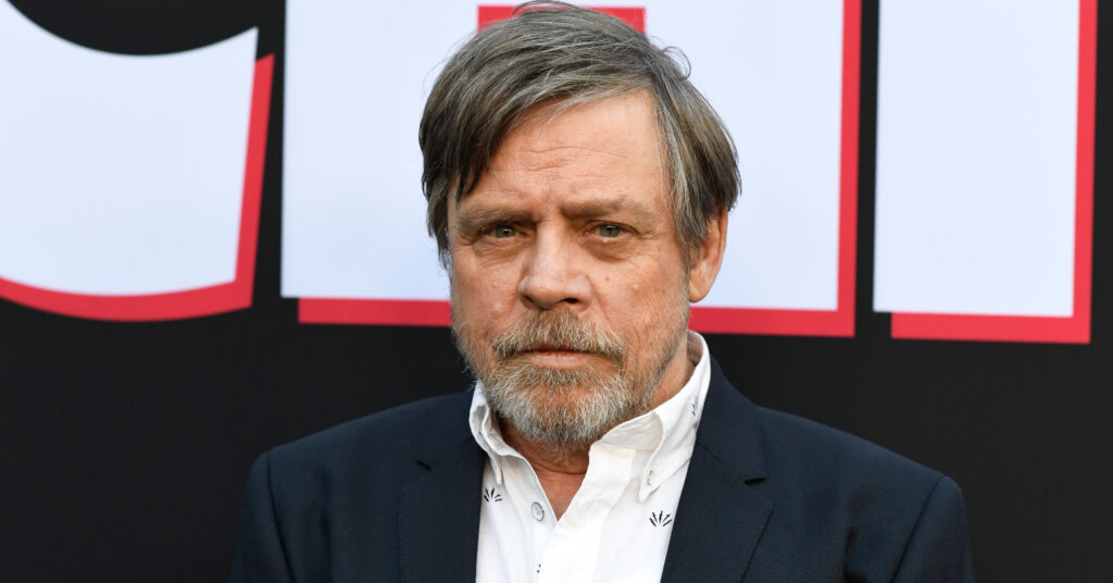 Photo of Mark Hamill at a premiere. The actor voiced his support for Jane Goodall and the chimpanzees she protects.