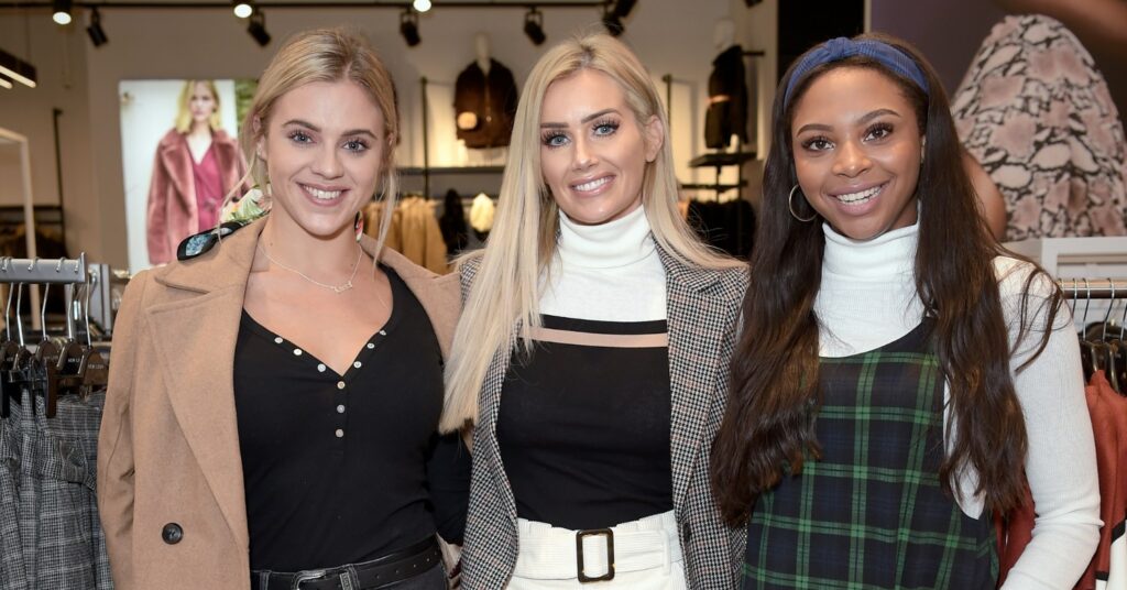 Photo of Love Island stars Samira Mighty, Laura Anderson, and Laura Crane, all of whom have supported the Fur Free UK campaign.