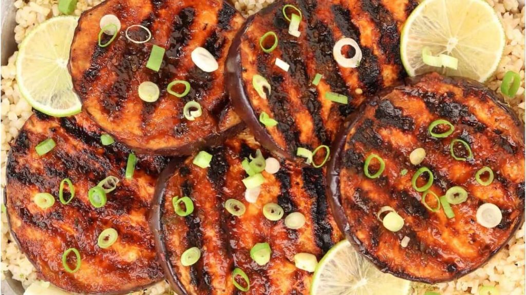 Hot, Sweet and Spicy BBQ Vegan Grilled Eggplant Recipe