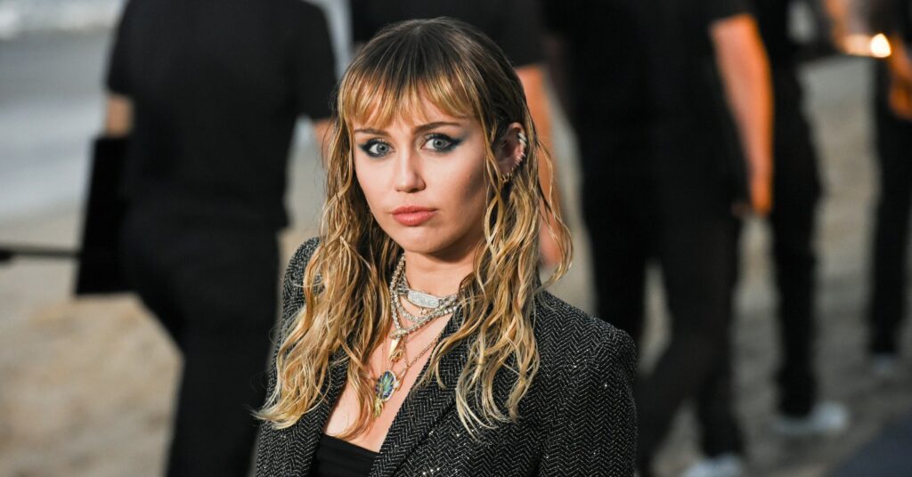 Miley Cyrus wears cruelty-free leather.