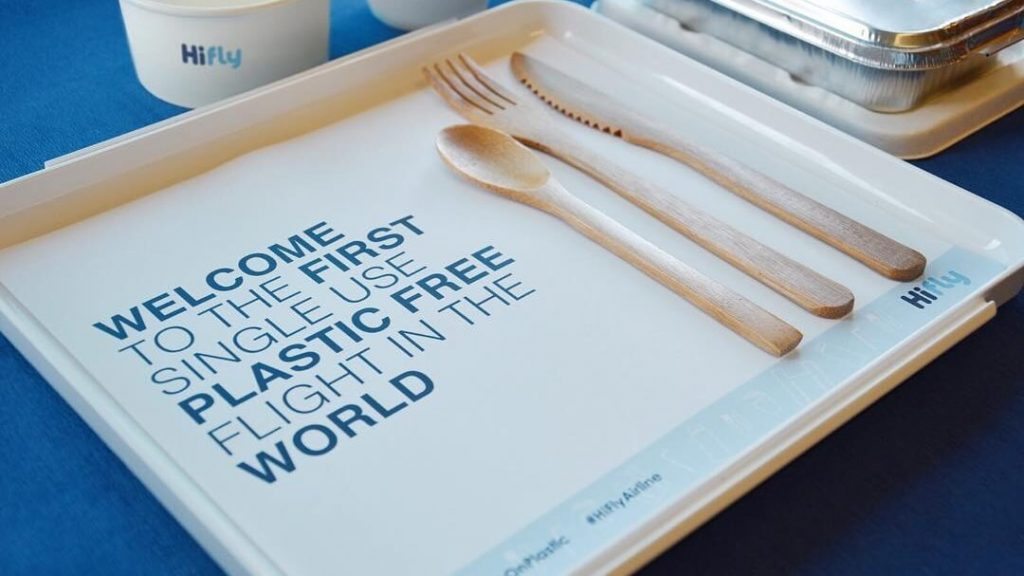 Portuguese Airline Hi Fly Becomes First to Ditch Single-Use Plastics on Flights