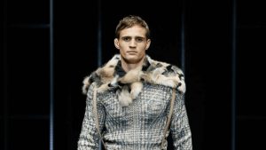 Designer Fashion Label Armani Debuts Men's Faux Fur Coat and Boots at Fall/Winter 2019-20 Fashion Show