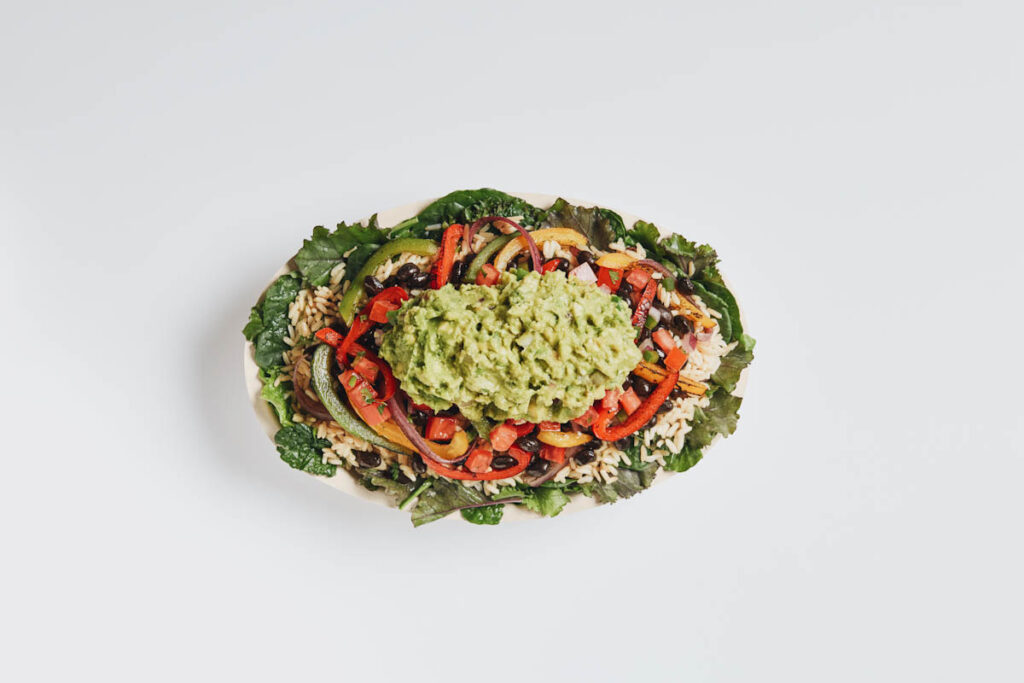 Photo of Chipotle salad bowl.