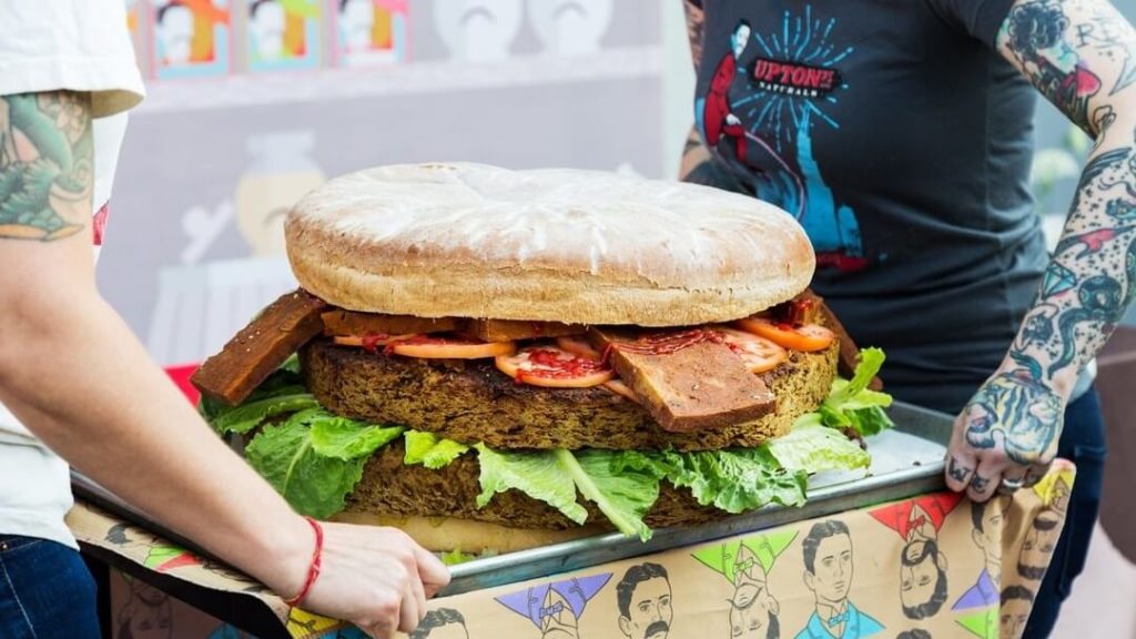 This Vegan Meat Company Just Made a 50lb Burger Cake