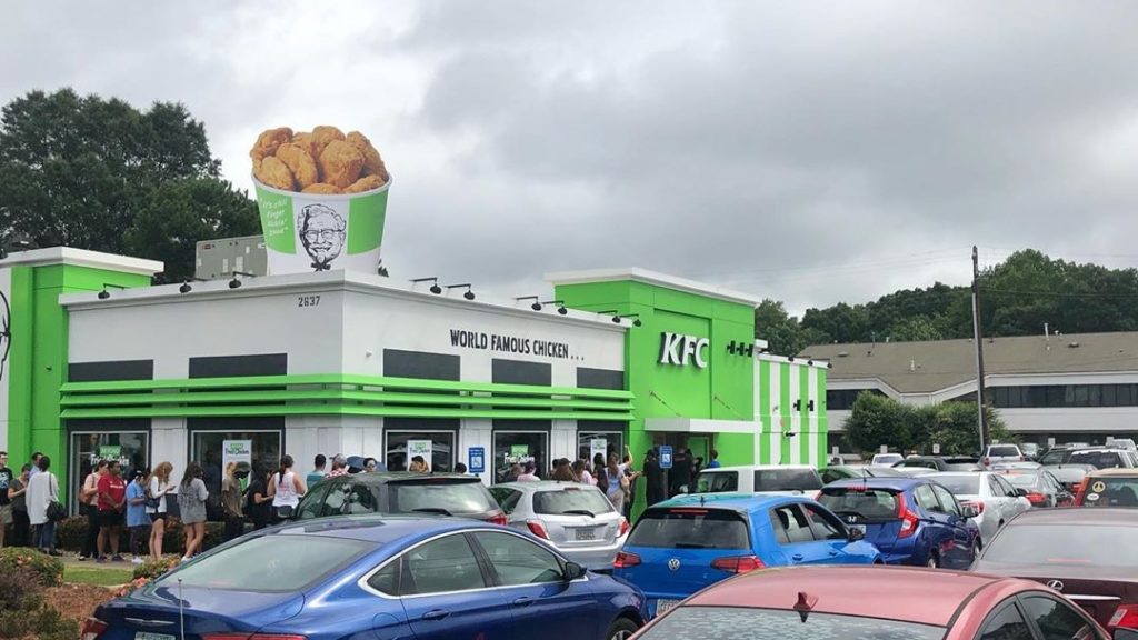 Customers Line Up Down the Street for Vegan KFC