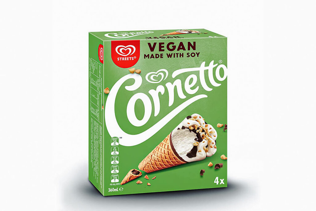 Photo of the vegan Cornetto ice creams customers can order from Pizza Hut Australia.