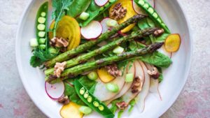 Vegan Spring Salad With Asparagus and Sugar Snap Peas