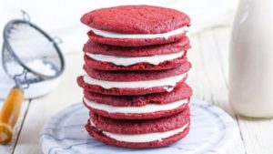 Make These Creamy Vegan Red Velvet Cookie Sandwiches