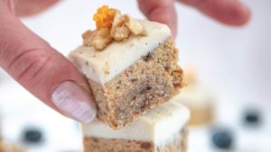 No-Bake Vegan Carrot Cake Squares With Walnuts and Dates