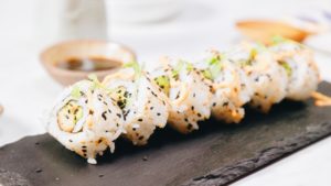 How to Make Vegan Sushi Rolls With Crispy Prawns and Avocado