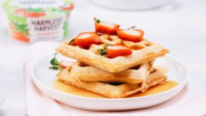 Make These Vegan Waffles With Strawberry Coconut Yogurt