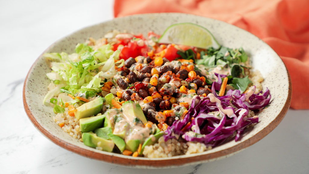 Quick and Easy Black Bean Bowl With Veggies and Quinoa