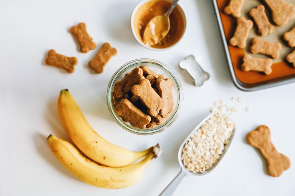 Your dog will love these peanut butter banana treats. | Flora and Vino