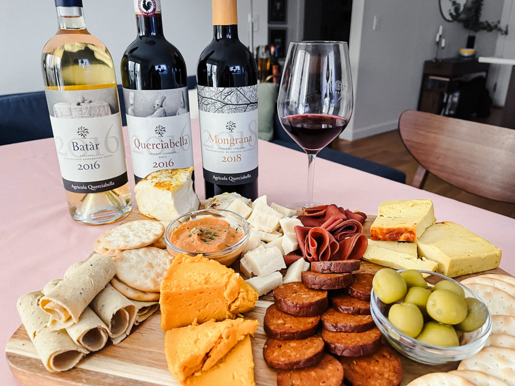 These vegan wine and charcuterie pairings feature wine by Querciabella.