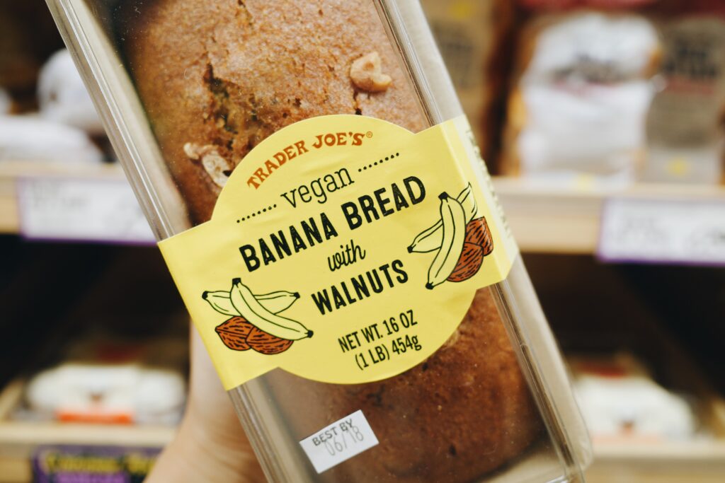 The vegan banana bread at Trader Joe's.