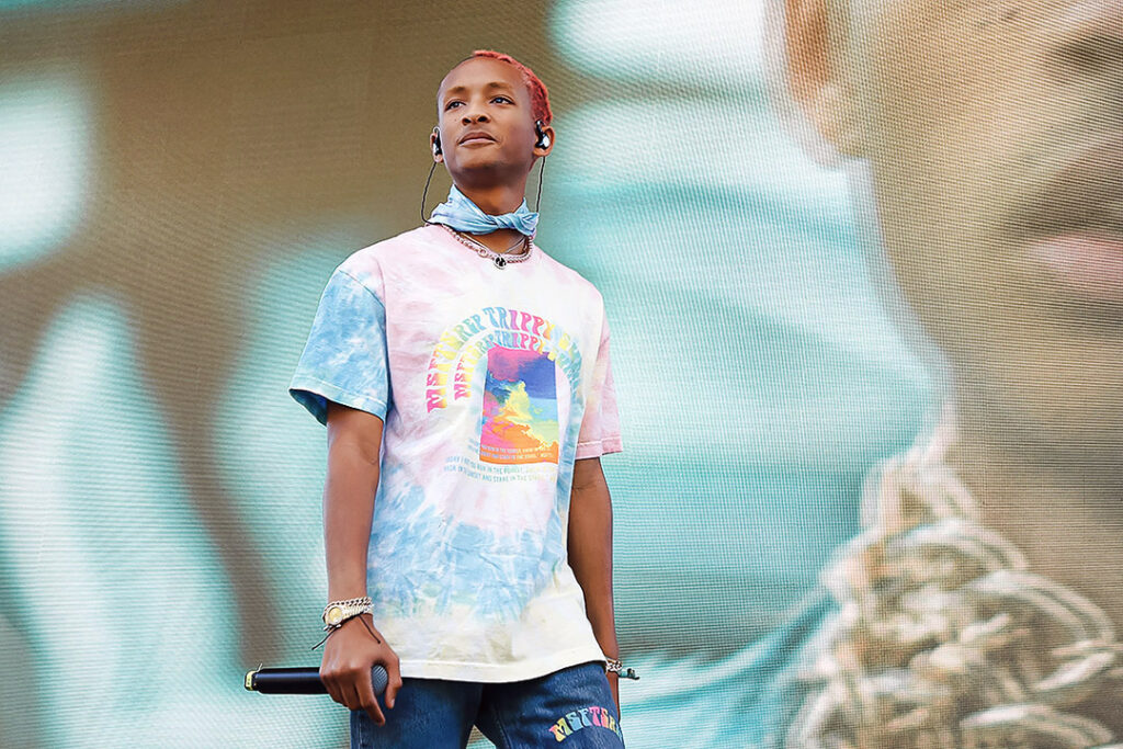 Jaden Smith on stage at the Youth Climate Strike in New York City in 2019