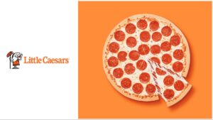Little Caesars new vegan pepperoni-topped pizza.