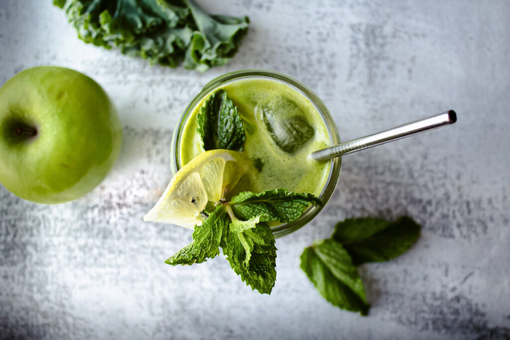 A Vegan Green Juice Made With Fruits and Vegetables