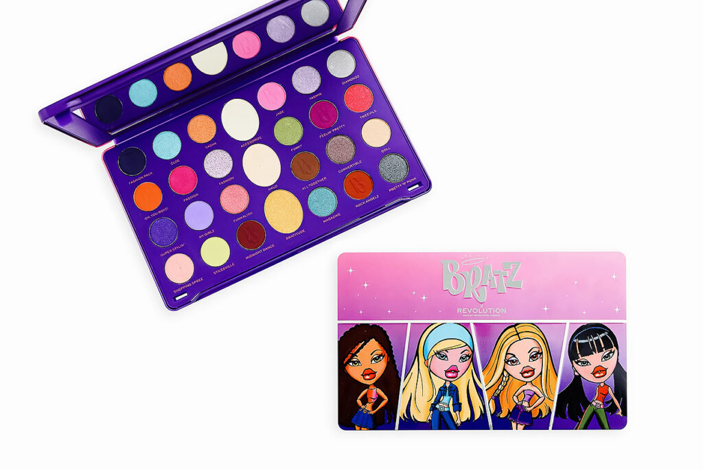 Photo of a noughties era Bratz makeup kit. Y2K beauty and fashion trends are coming back in a big way.