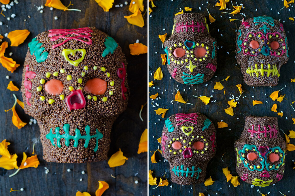 chocolate and amaranth skulls