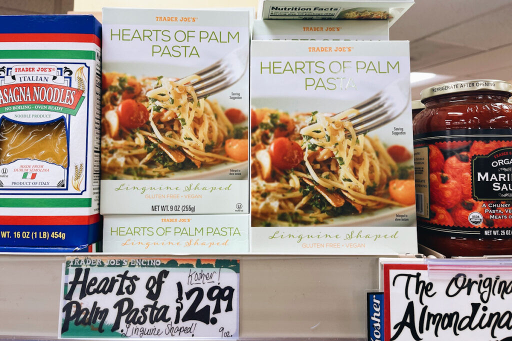 Trader Joe's hearts of palms pasta
