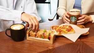 Photo showing plant-based food options from Starbucks Shanghai