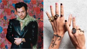 Harry Styles split with a photo of hands with painted finger nails