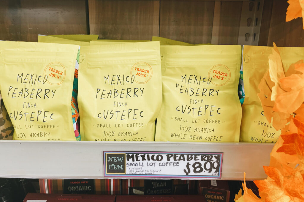 Photo shows Trader Joe's Mexican small lot coffee.
