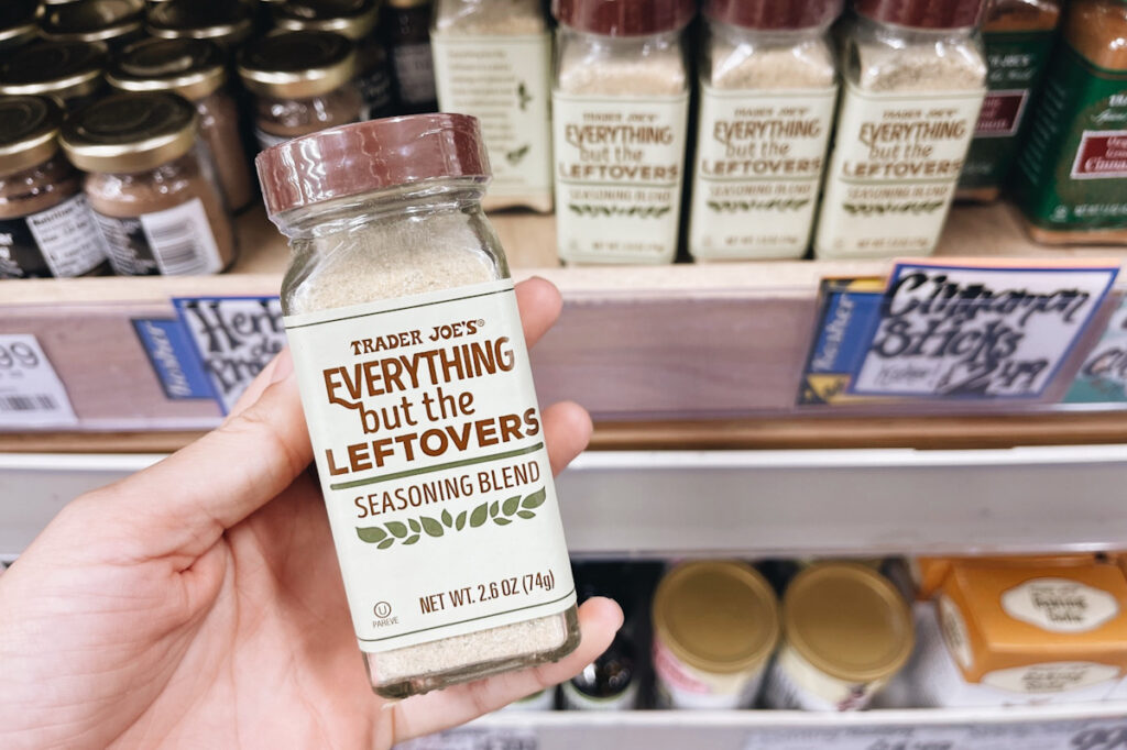 Photo shows Trader Joe's "everything but the leftovers" seasoning blend.