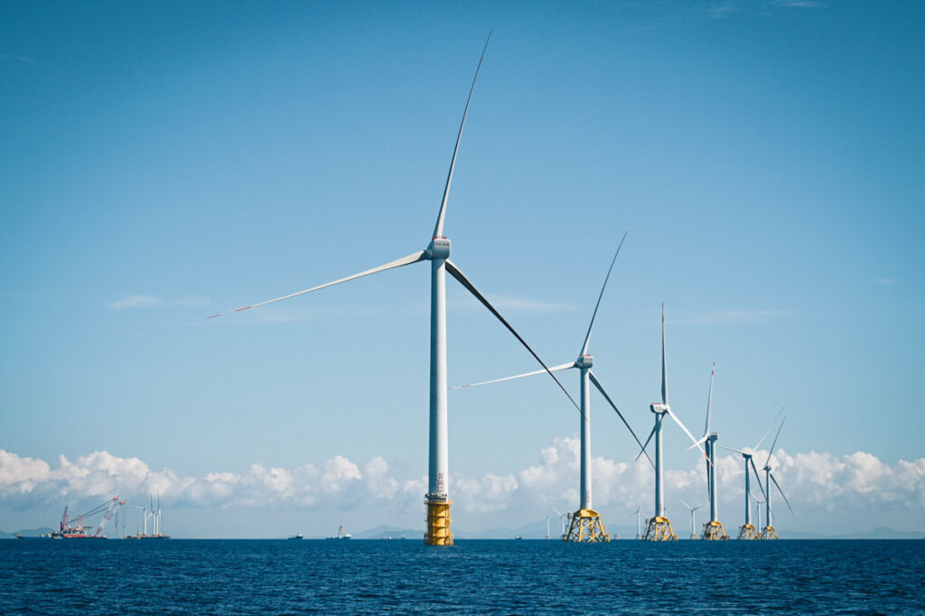 Photo shows an offshore wind farm in Yangjiang, China, owned by Three Gorges Renewables. The U.S. could soon build seven of its own offshore wind farms.