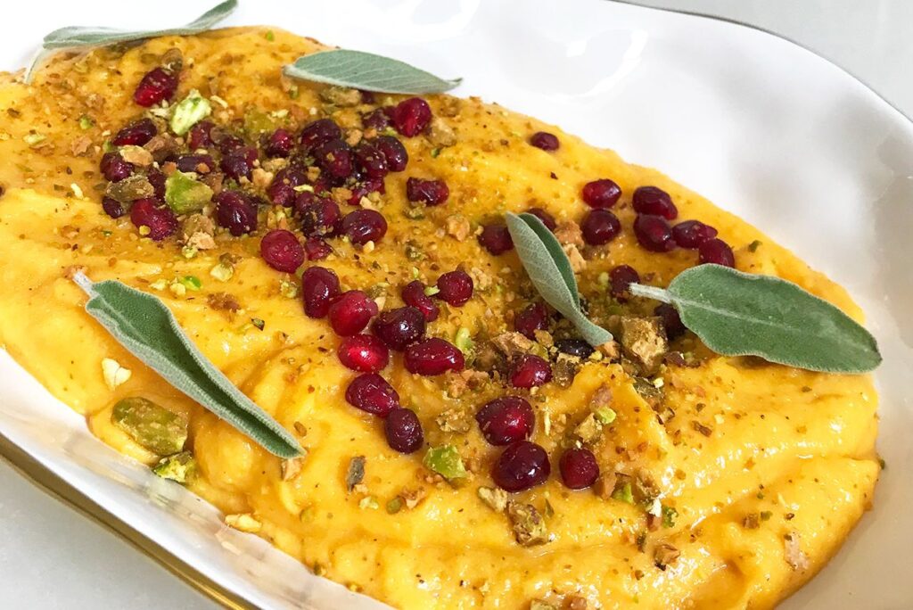Butternut Squash Puree with Sage and Pistachios