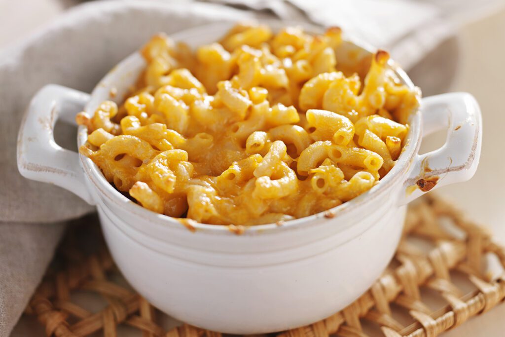 vegan mac and cheese in a bowl